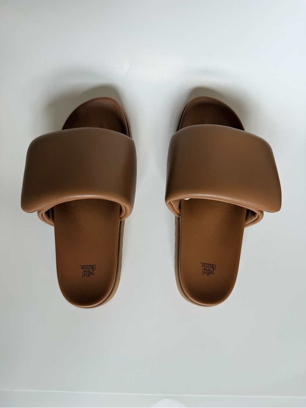 Wild Fable Brown Platform Slide Sandals Minimalist Chunky Slides